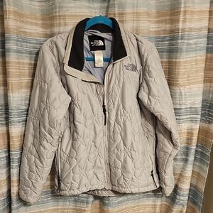 The North Face Womens Light Gray Star/Snowflake Quilted Puffer Jacket